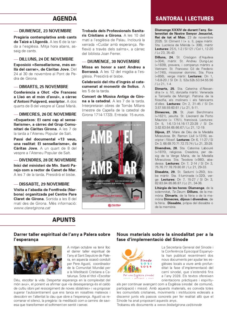 Full Parroquial 23 de novembre de 2025